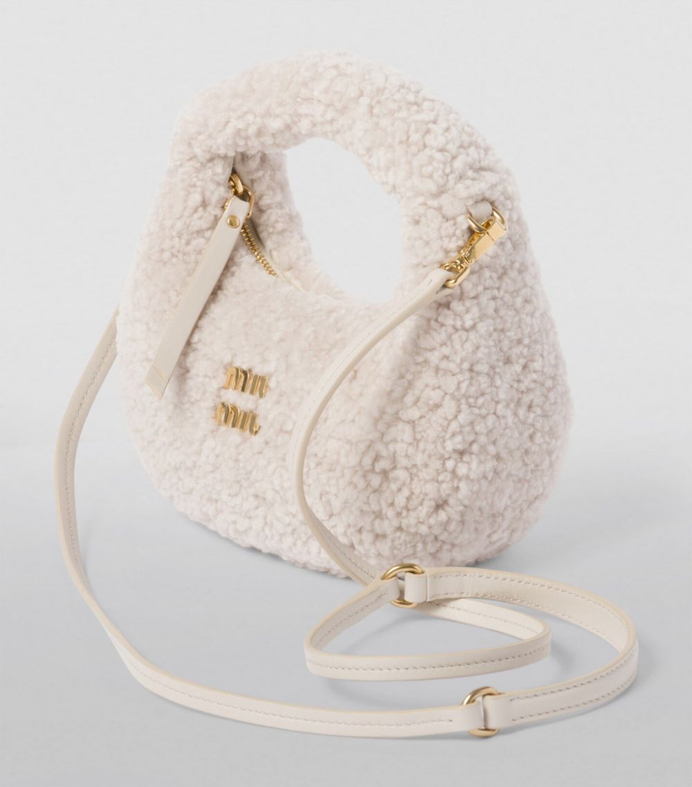 Miu Miu Miu Miu Mini Shearling Wander Top-Handle Bag