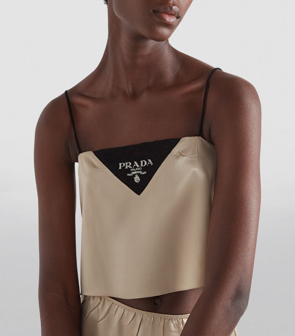 Prada Prada Silk-Lace Cami Top