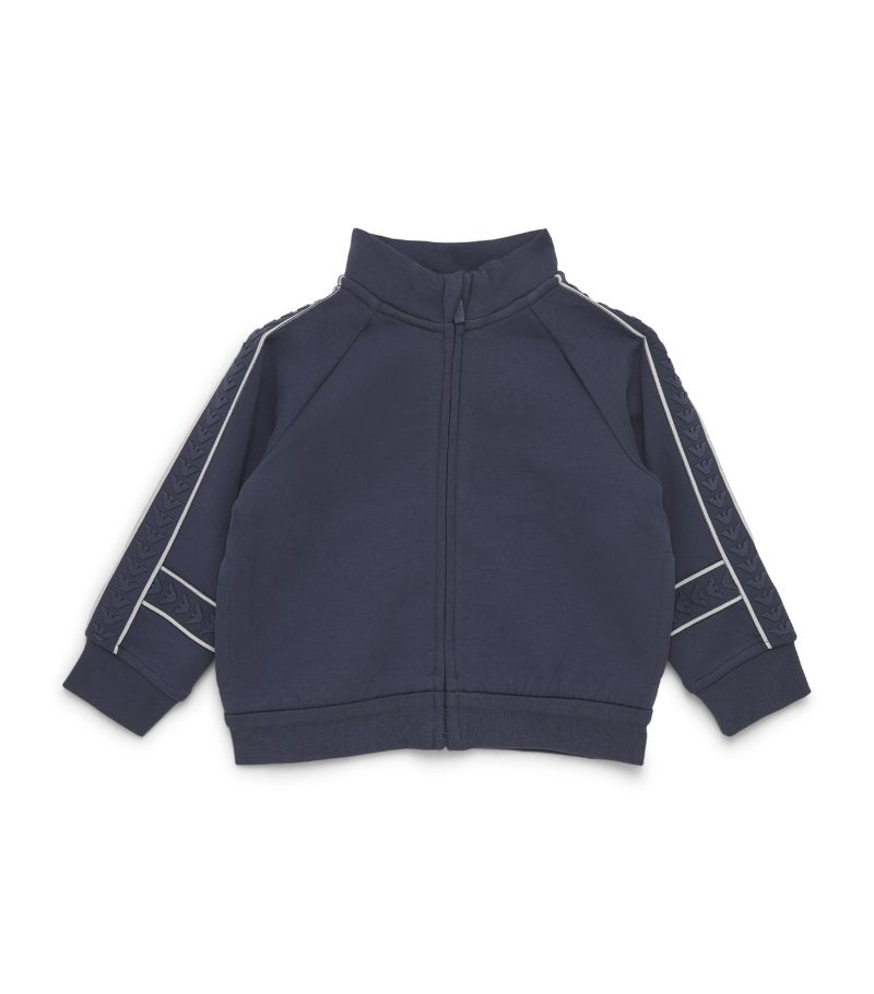 Emporio Armani Kids Emporio Armani Kids Logo-Trim Zipped Sweatshirt (6-36 Months)