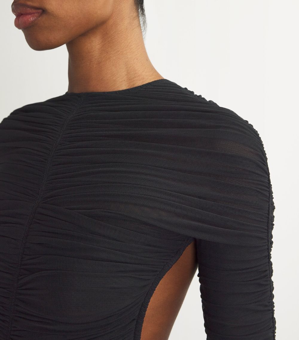 Mugler Mugler Ruched Maxi Pencil Dress