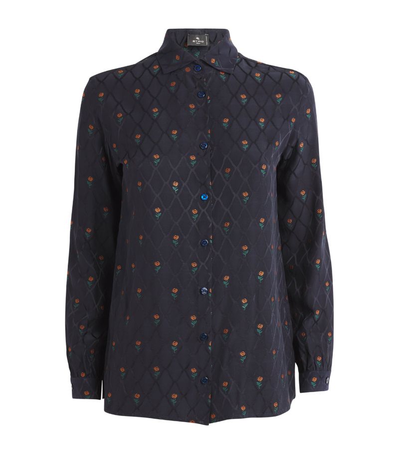 Etro Etro Silk Rose Print Shirt