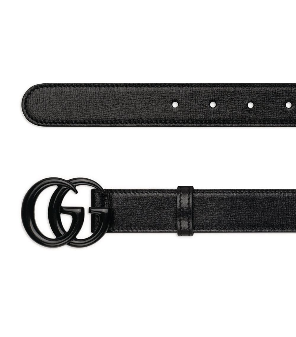 Gucci Gucci Leather Thin Gg Marmont Belt