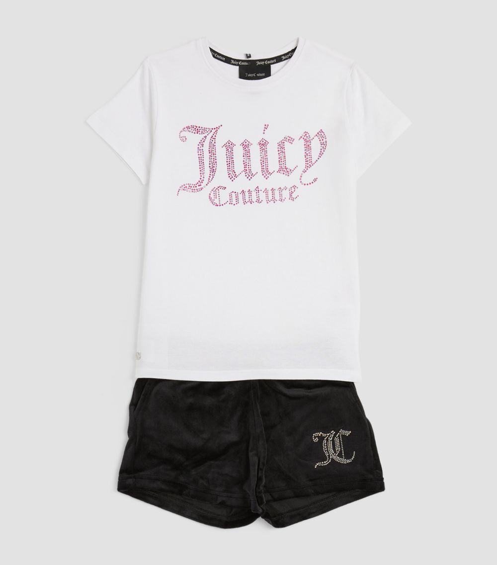 Juicy Couture Kids Juicy Couture Kids Velour Embellished Shorts (7-16 Years)