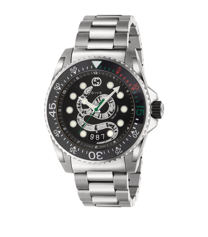 Gucci Gucci Stainless Steel Gucci Dive Watch 45Mm