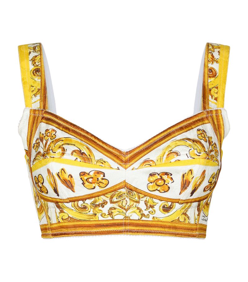 Dolce & Gabbana Dolce & Gabbana Majolica Print Crop Top