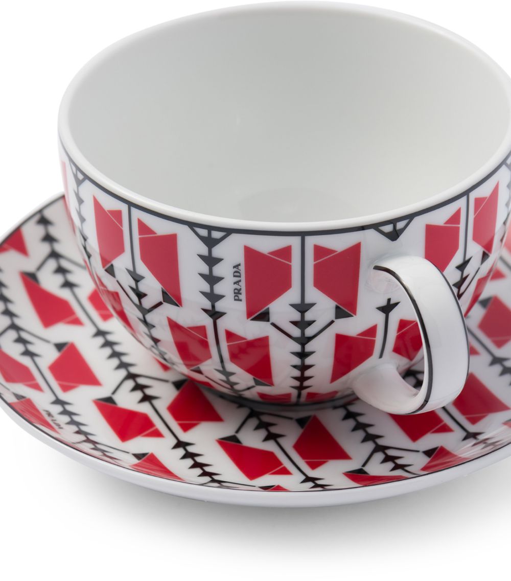 Prada Prada Porcelain Teacup And Saucer (Set Of 2)