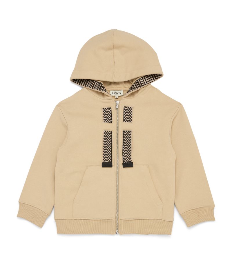 Lanvin Enfant Lanvin Enfant Cotton Chevron-Trim Hoodie (4-14 Years)