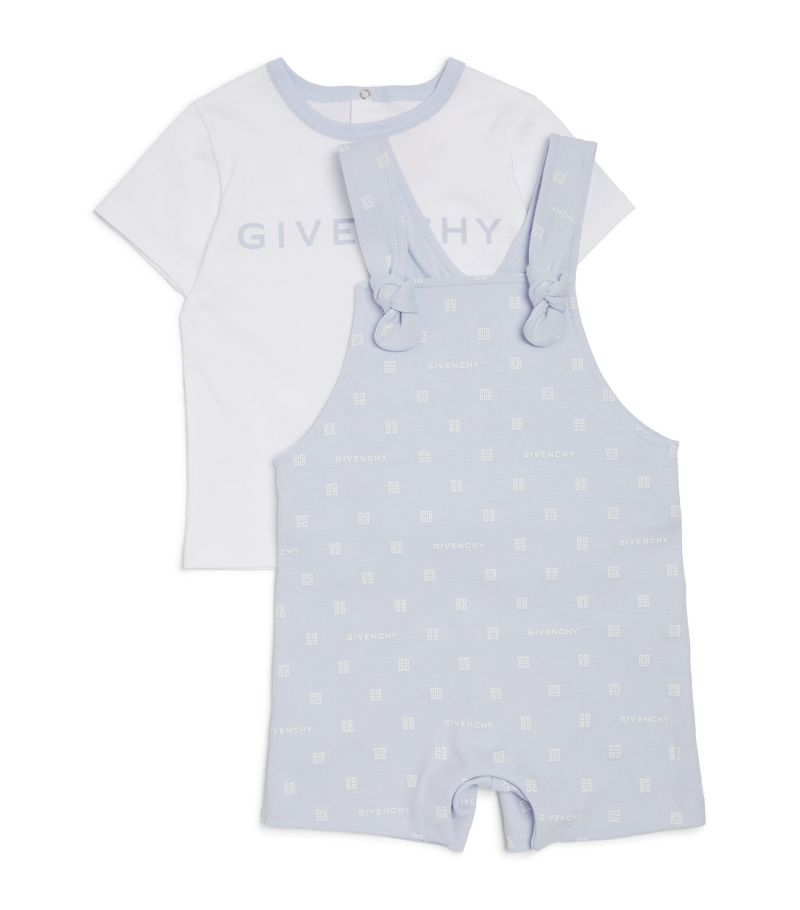 Givenchy Givenchy Kids Cotton T-Shirt And Dungaree Set (3-18 Months)