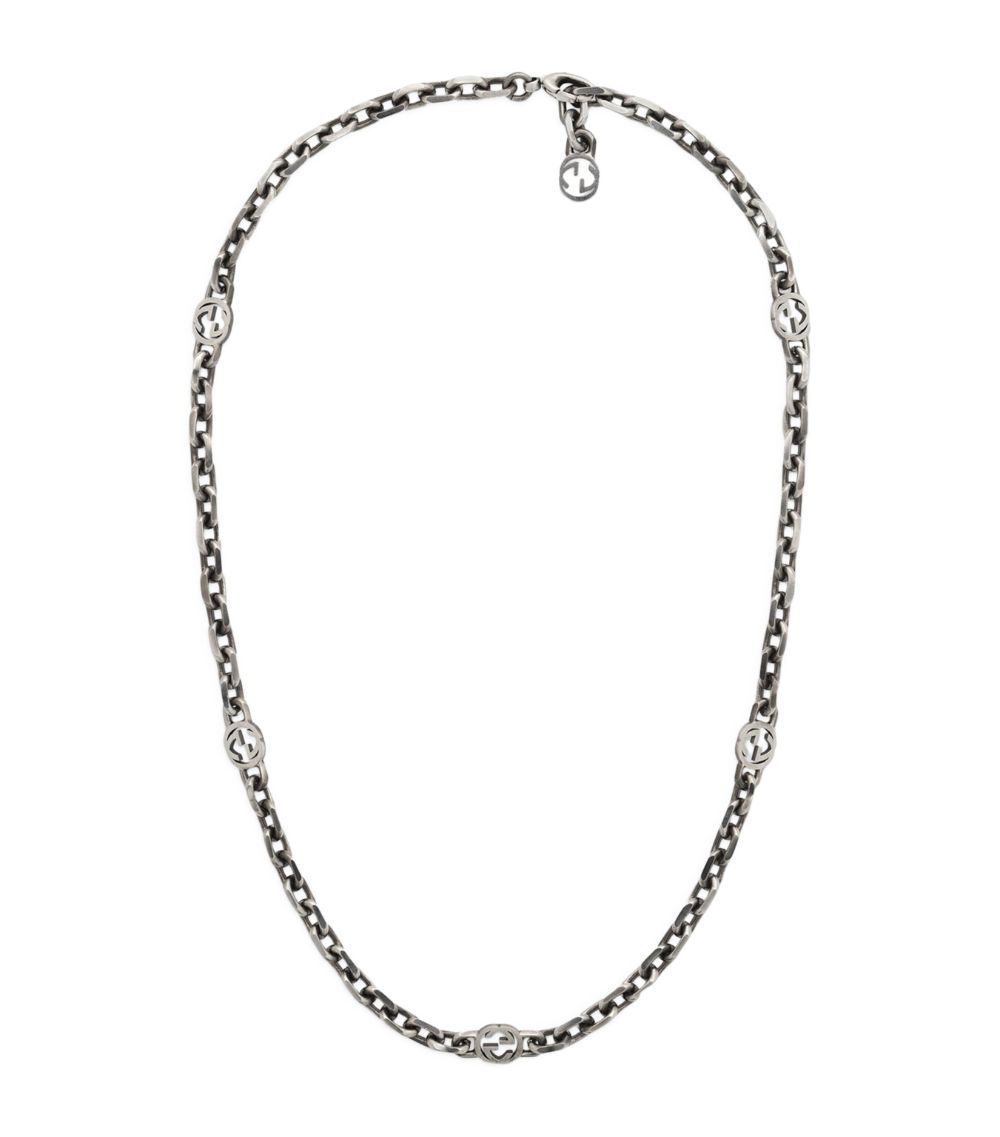 Gucci Gucci Sterling Silver Interlocking G Necklace