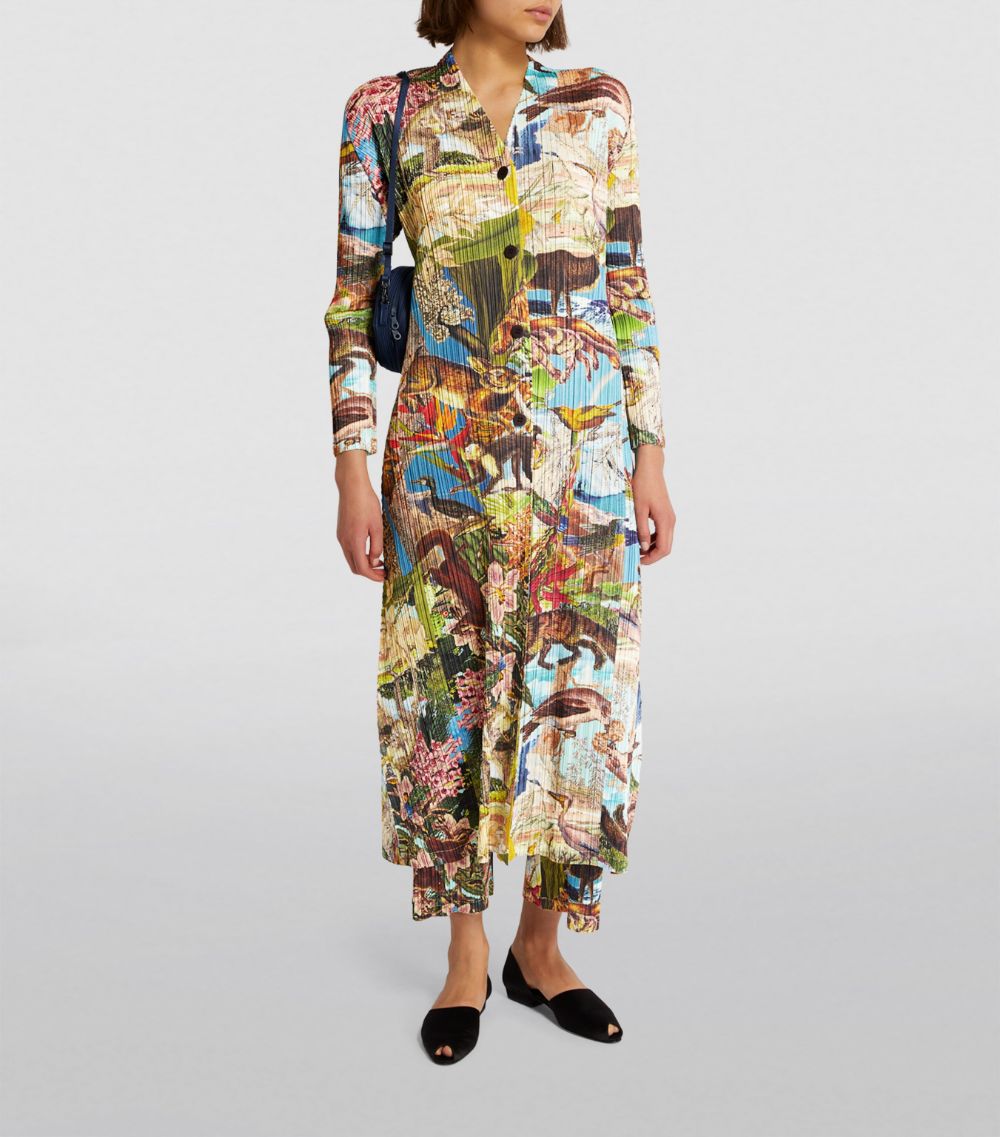 Pleats Please Issey Miyake Pleats Please Issey Miyake Pleated Aurora Jungle Maxi Dress