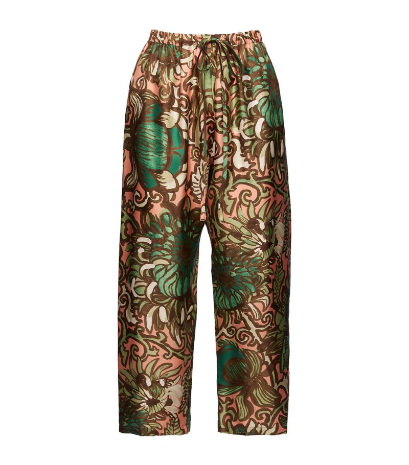 La Doublej La Doublej Floral-Print Cropped Trousers