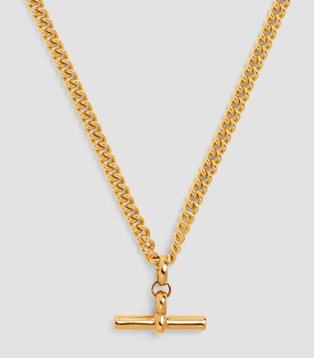 Tilly Sveaas Tilly Sveaas Yellow Gold-Plated T-Bar Curb Chain Necklace