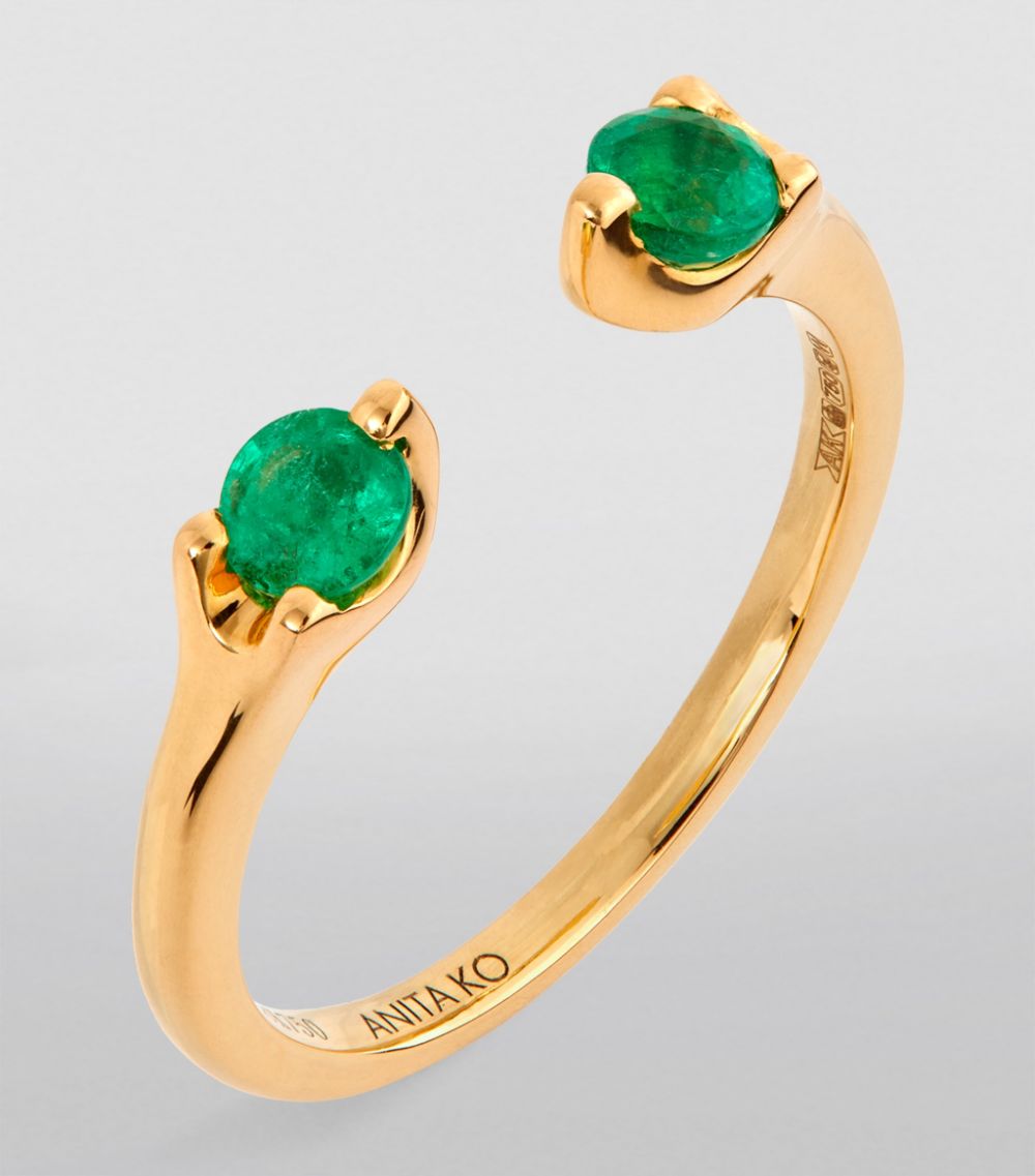 Anita Ko Anita Ko Yellow Gold and Emerald Orbit Ring (Size 7)