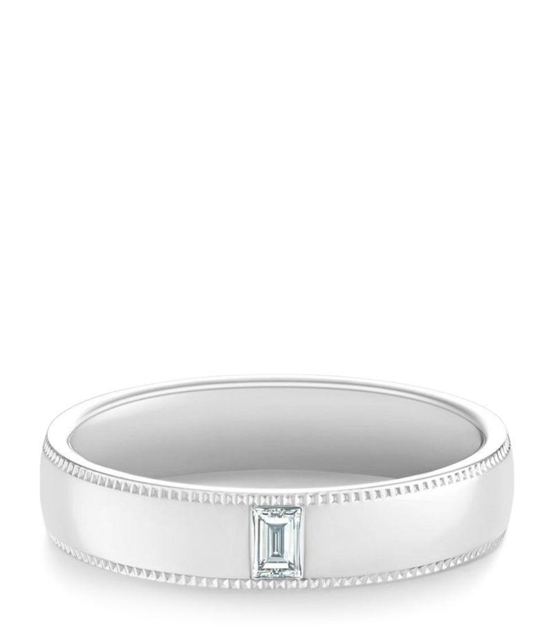 De Beers Jewellers De Beers Jewellers Platinum And Diamond Wide Court Poinçon Ring (4.5Mm)