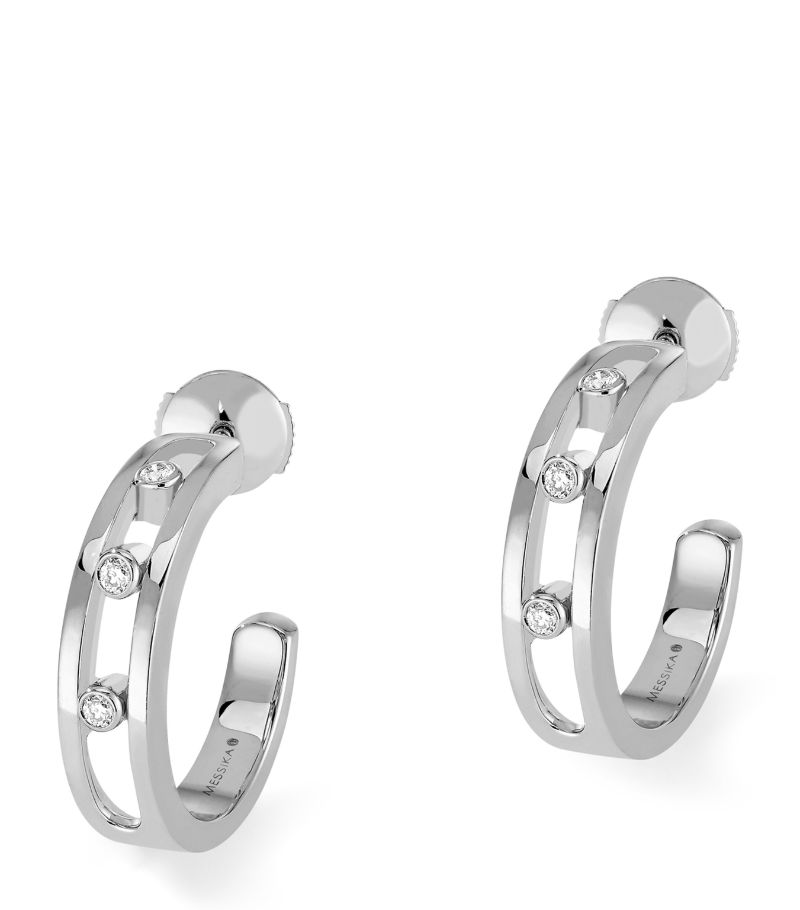 Messika Messika White Gold And Diamond Move Classique Hoop Earrings