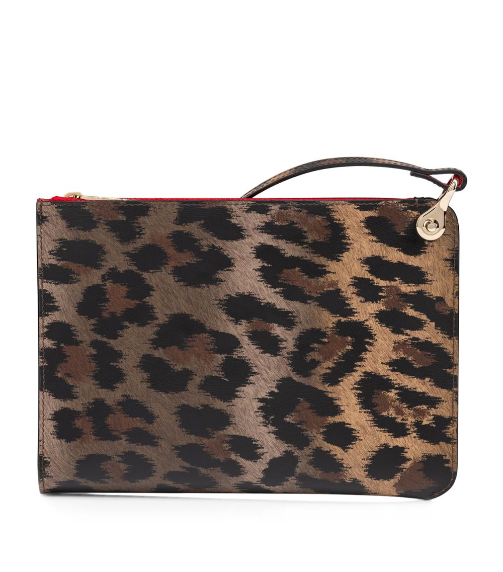 Christian Louboutin Christian Louboutin CL Logo Leopard Print Leather Pouch