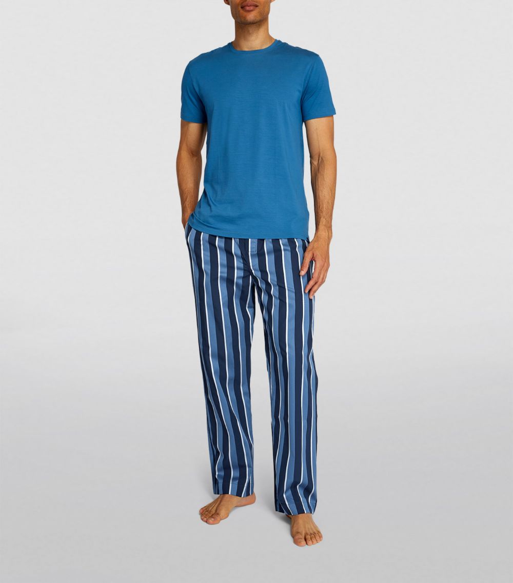 Derek Rose Derek Rose Royal Striped Pyjama Bottoms