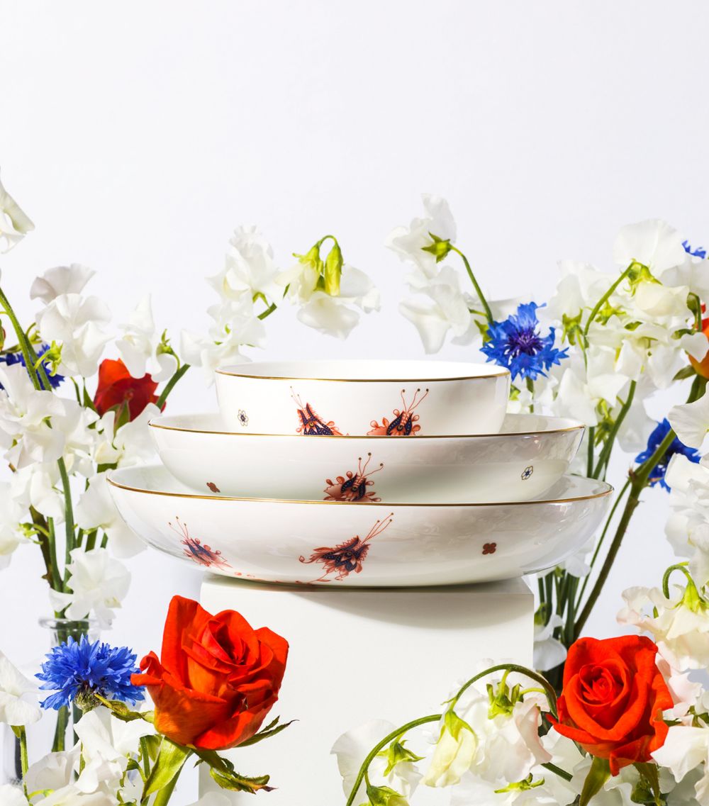 Richard Brendon Richard Brendon X V & A Dragon Flower Set Of 2 Medium Coupe Bowls (20Cm)