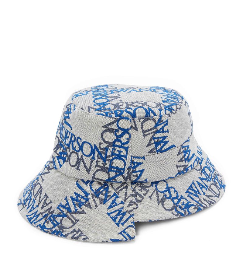 Jw Anderson Jw Anderson Asymmetric Jacquard Logo Bucket Hat