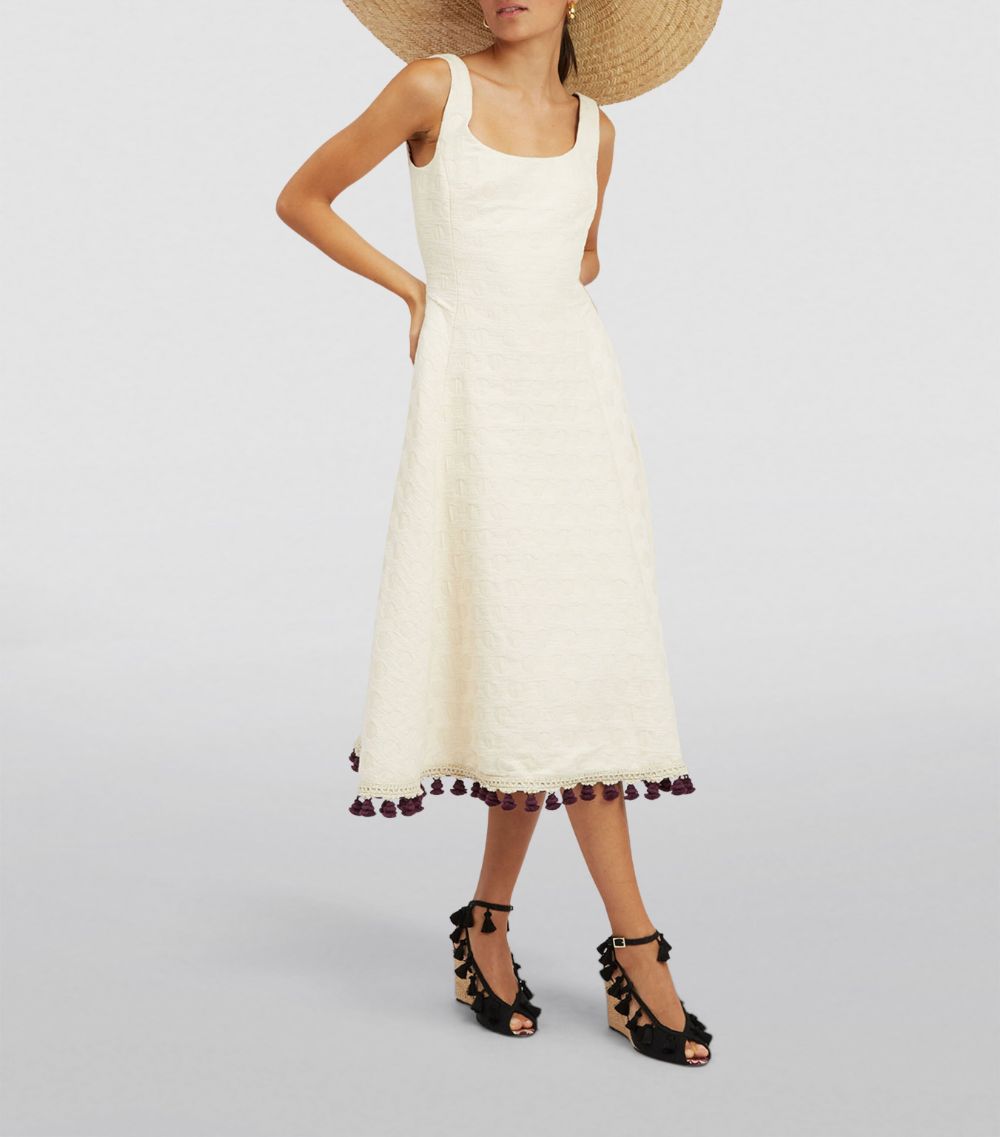 La Doublej La Doublej Fringed Sophia Midi Dress