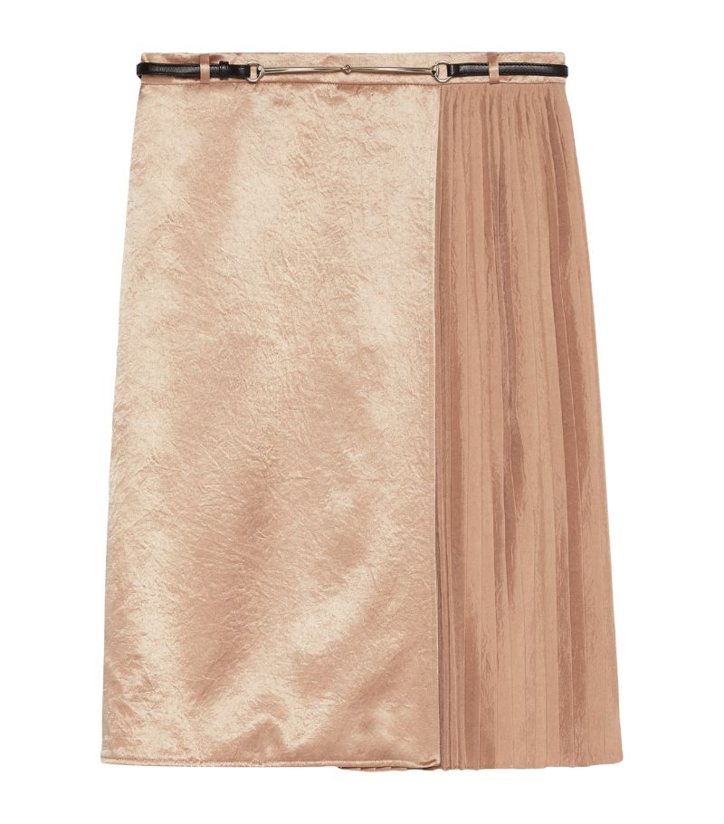 Gucci Gucci Satin Pleated Wrap Skirt