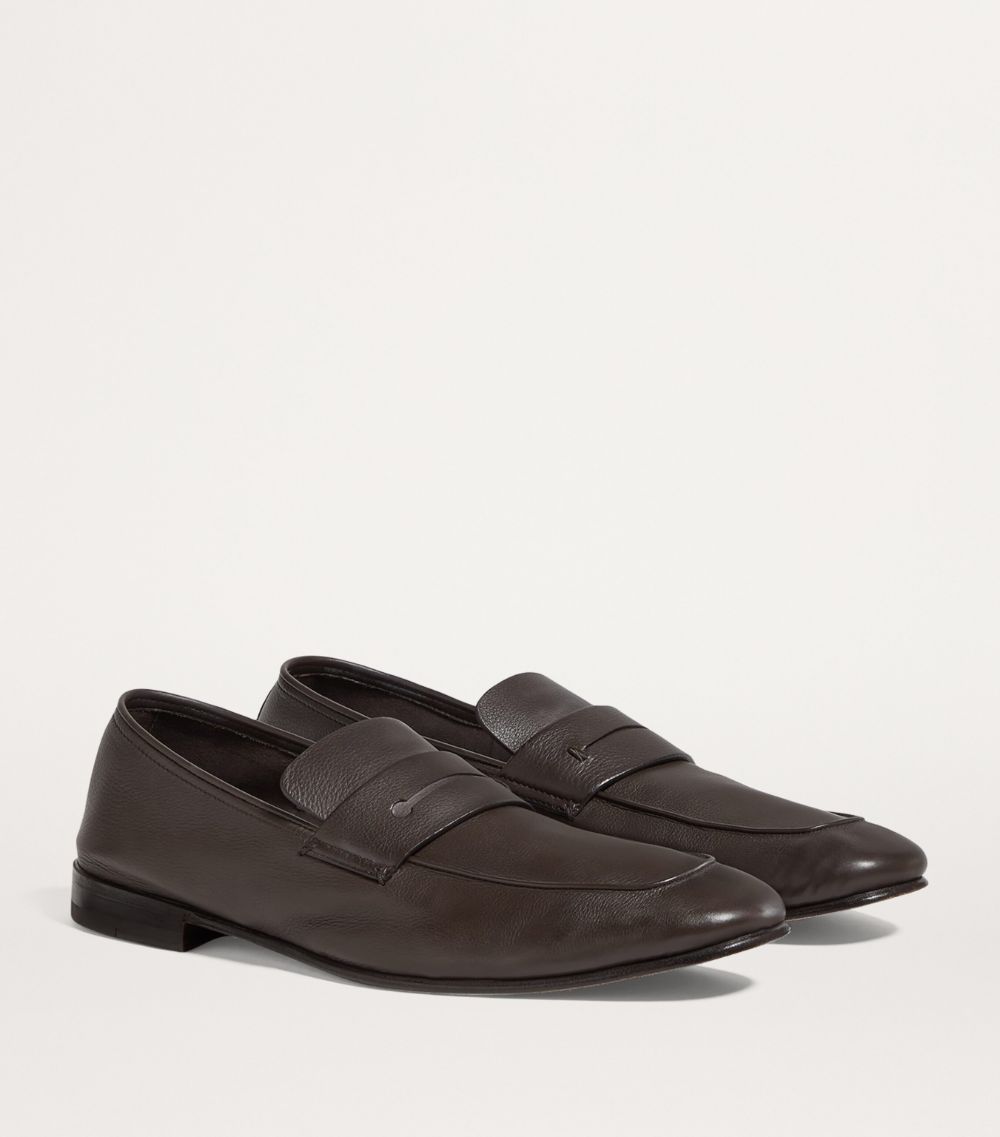 zegna Zegna Grained Leather L'Asola Loafers