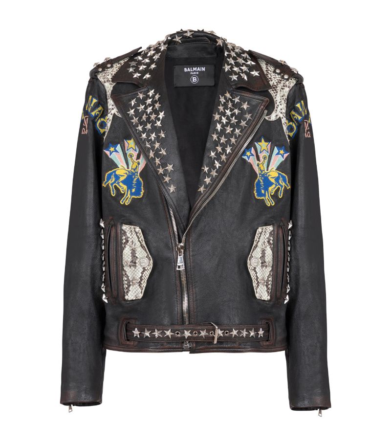 Balmain Balmain Leather Western Biker Jacket