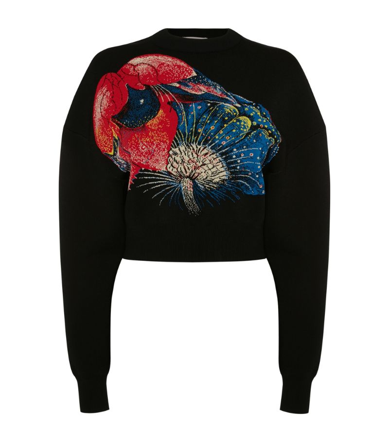 Alexander McQueen Alexander McQueen Cropped Floral Sweatshirt