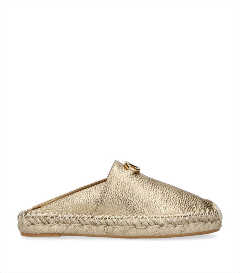 VALENTINO GARAVANI Valentino Garavani Metallic Leather Vlogo Moon Espadrilles