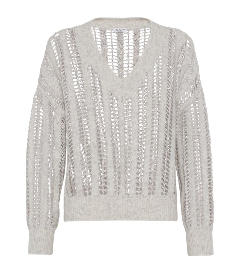 Brunello Cucinelli Brunello Cucinelli Wool-Mohair Crochet Sweater