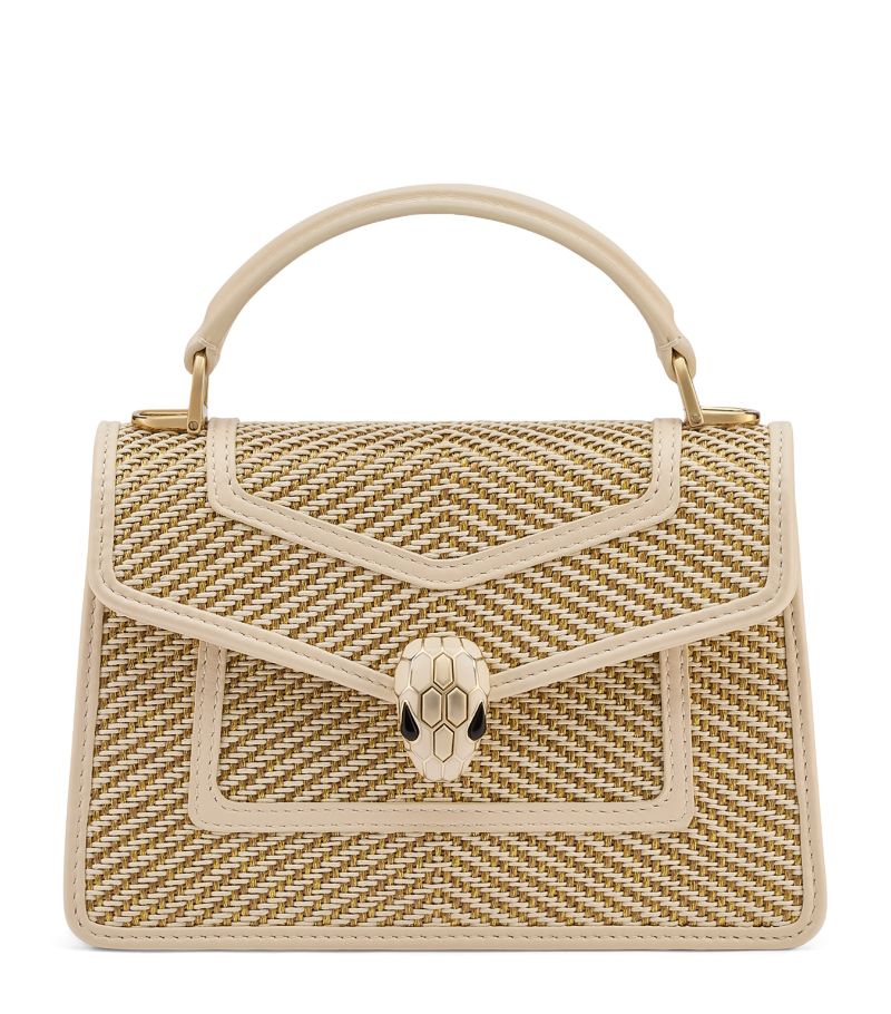 Bvlgari Bvlgari Mini Chevron Serpenti Forever Top-Handle Bag