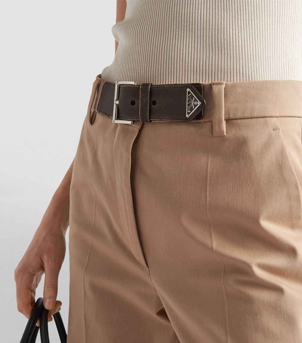 Prada Prada Gabardine Belt-Detail Trousers