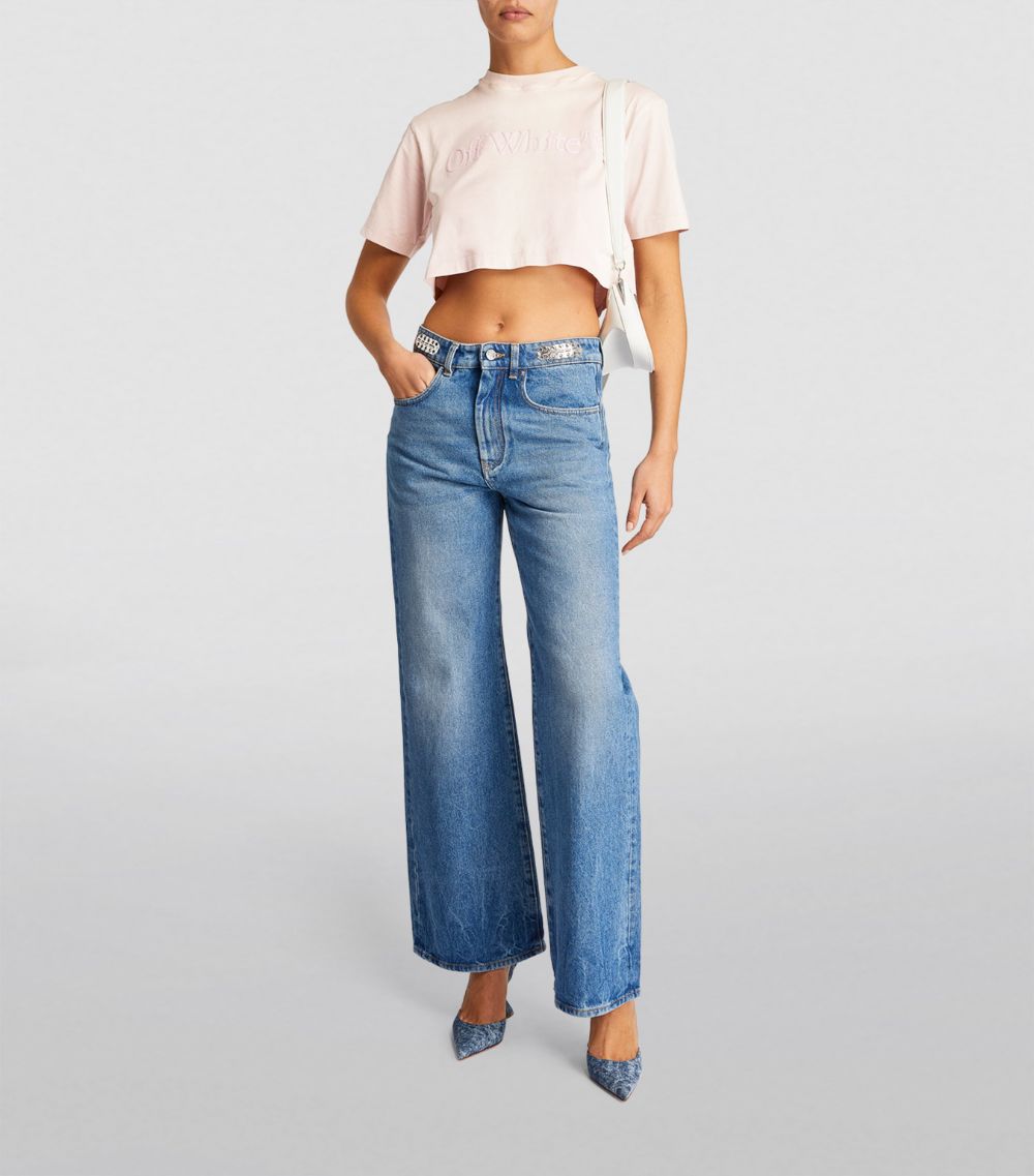 OFF-WHITE Off-White Cropped Laundry T-Shirt