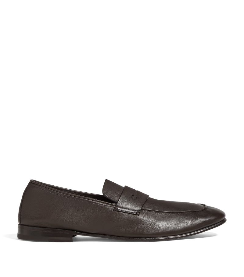 zegna Zegna Grained Leather L'Asola Loafers