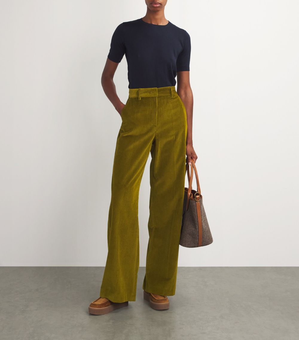 Weekend Max Mara Weekend Max Mara Cotton Corduroy Wide-Leg Trousers