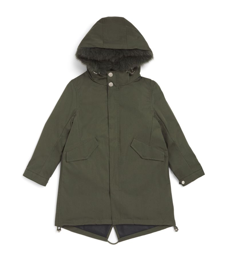 Yves Salomon Enfant Yves Salomon Enfant Rabbit Collar Hooded Coat (4-14 Years)