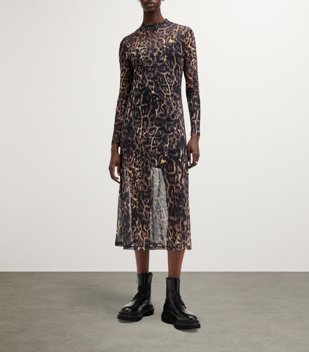 Allsaints Allsaints Leopard Hanna Midi Dress