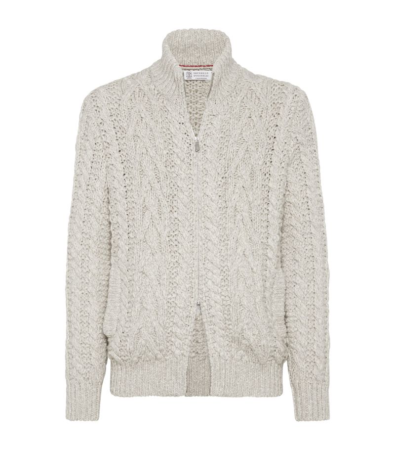 Brunello Cucinelli Brunello Cucinelli Virgin Wool-Cashmere Zipped Cardigan