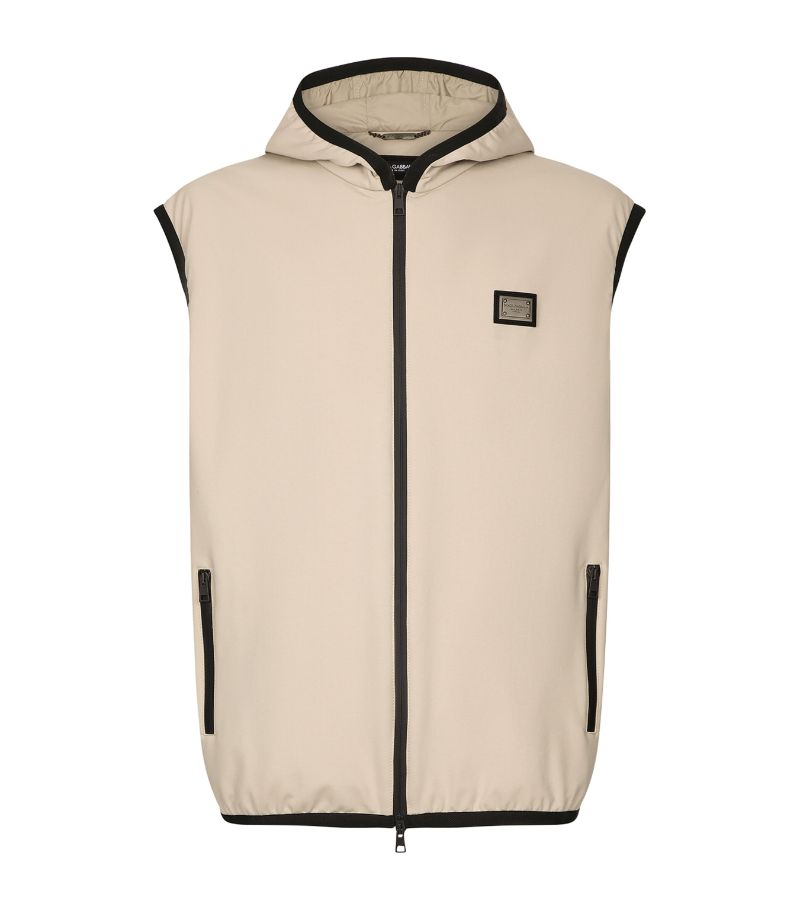 Dolce & Gabbana Dolce & Gabbana Logo-Plaque Hooded Gilet