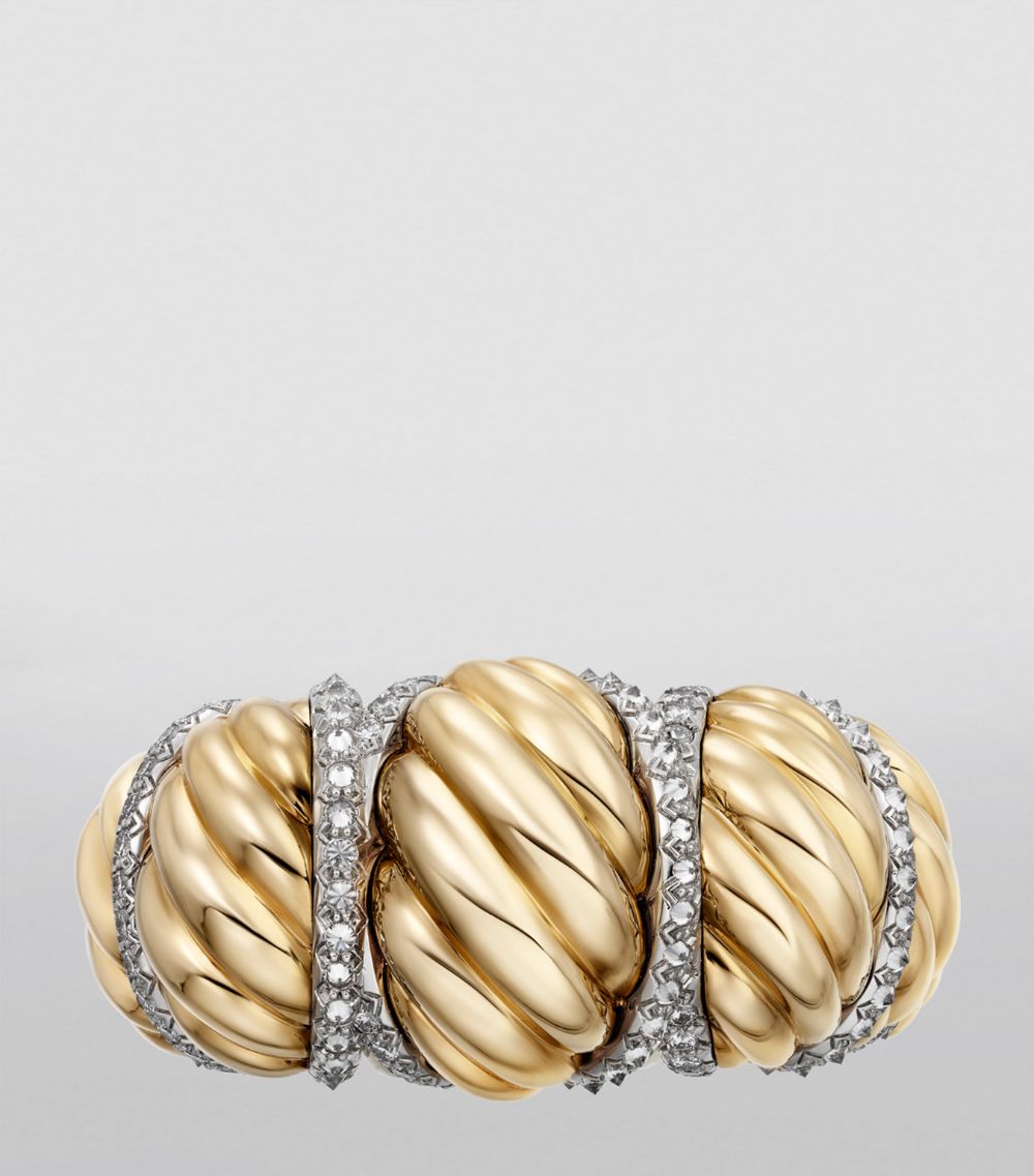 Cartier Cartier Yellow Gold And Diamond Cartier Libre Tressage Ring