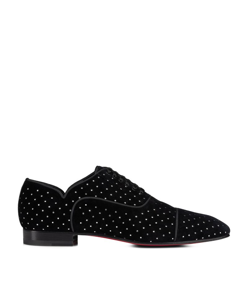 Christian Louboutin Christian Louboutin Greggy Chick Embellished Velvet Oxford Shoes