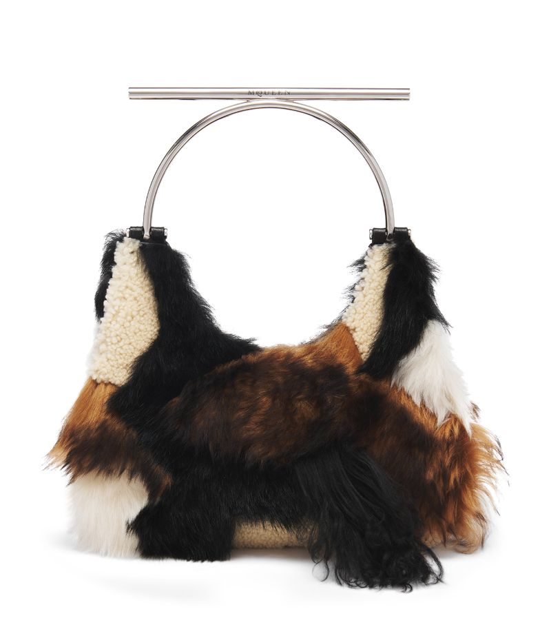 Alexander McQueen Alexander Mcqueen Shearling Cross-Bar Top-Handle Bag