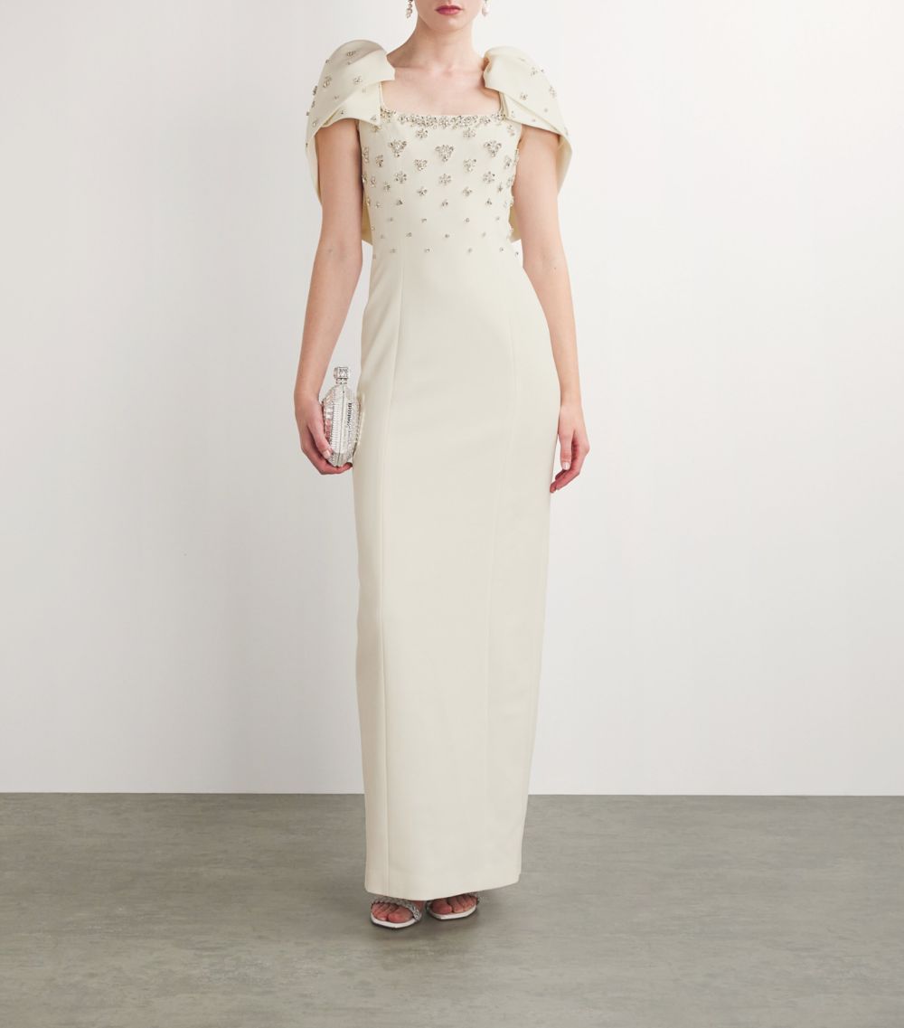 Huishan Zhang Huishan Zhang Crepe Embellished Adelaide Dress