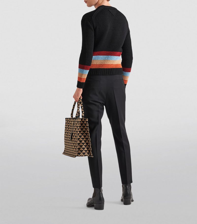 Prada Prada Wool-Mohair Cropped Tailored Trousers