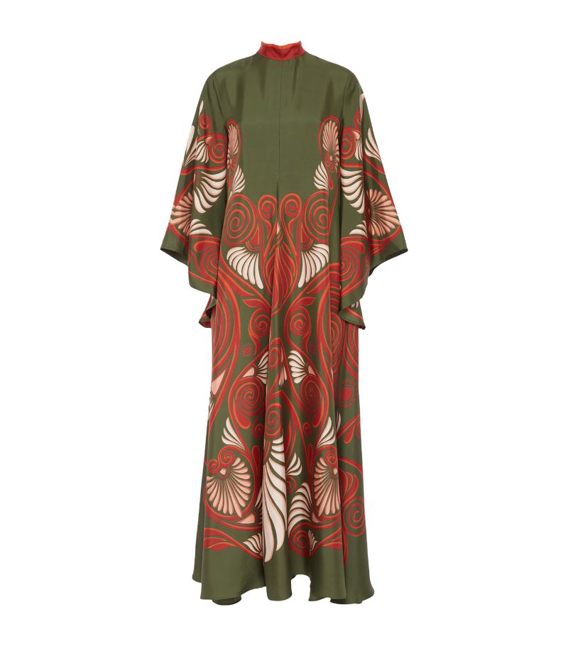 La Doublej La Doublej Silk Patterned Magnifico Maxi Dress