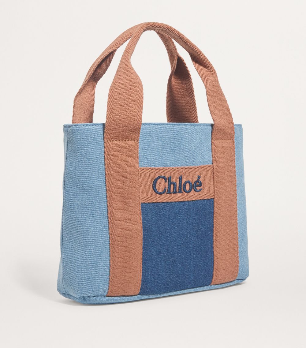 Chloé Kids Chloé Kids Denim Logo Shoulder Bag