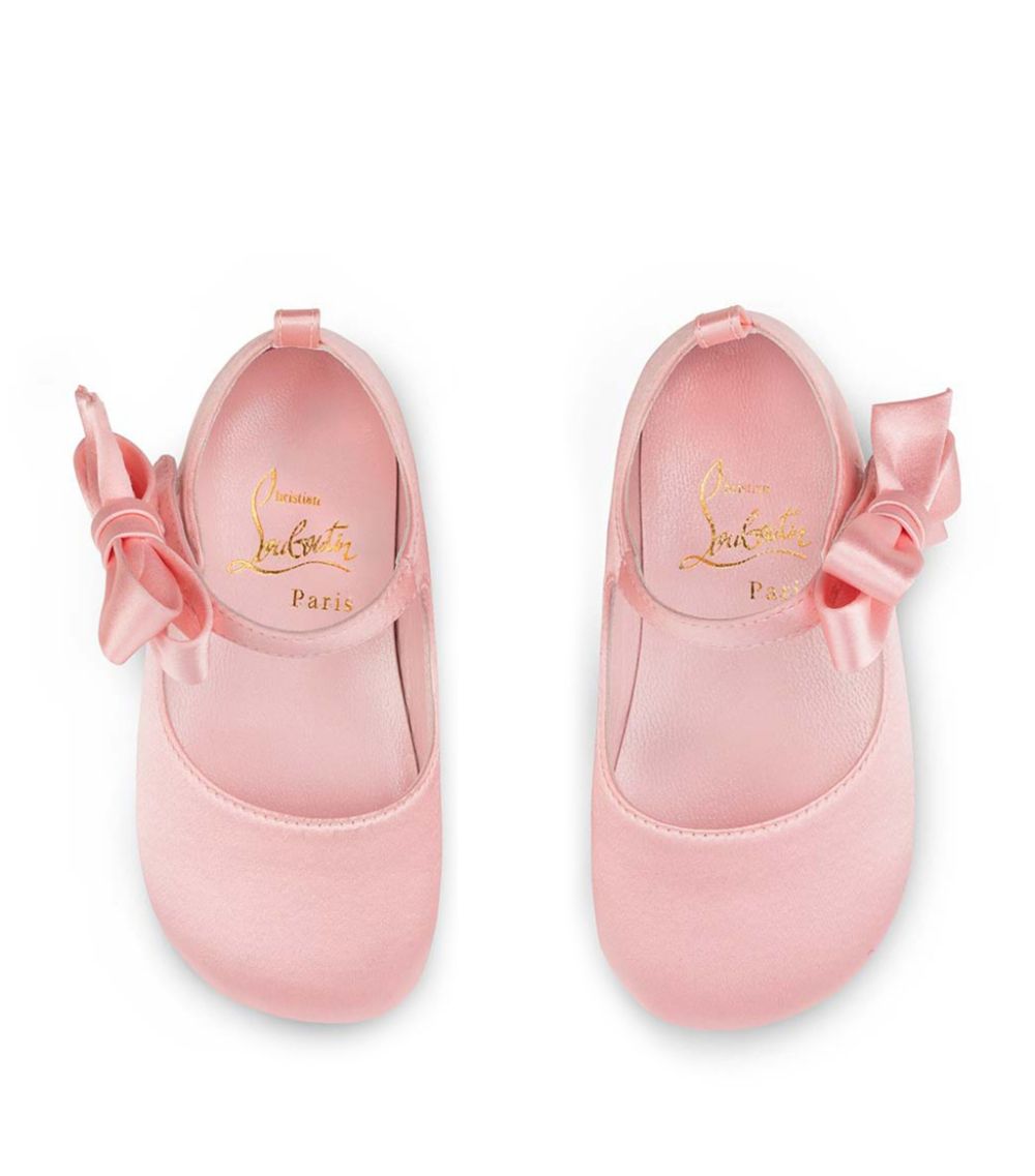 Christian Louboutin Kids Christian Louboutin Kids Lou Babe Satin Ballet Shoes