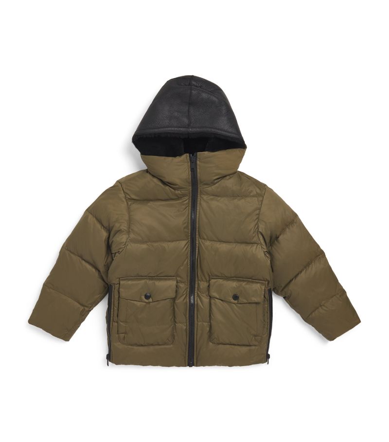 Yves Salomon Enfant Yves Salomon Enfant Lambskin-Insert Down Puffer Jacket (4-14 Years)