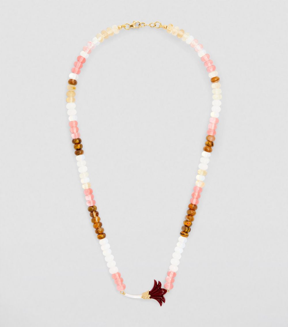 L'Atelier Nawbar L'ATELIER NAWBAR Yellow Gold, Diamond and Mother-of-Pearl Psychedeliah Beaded Necklace