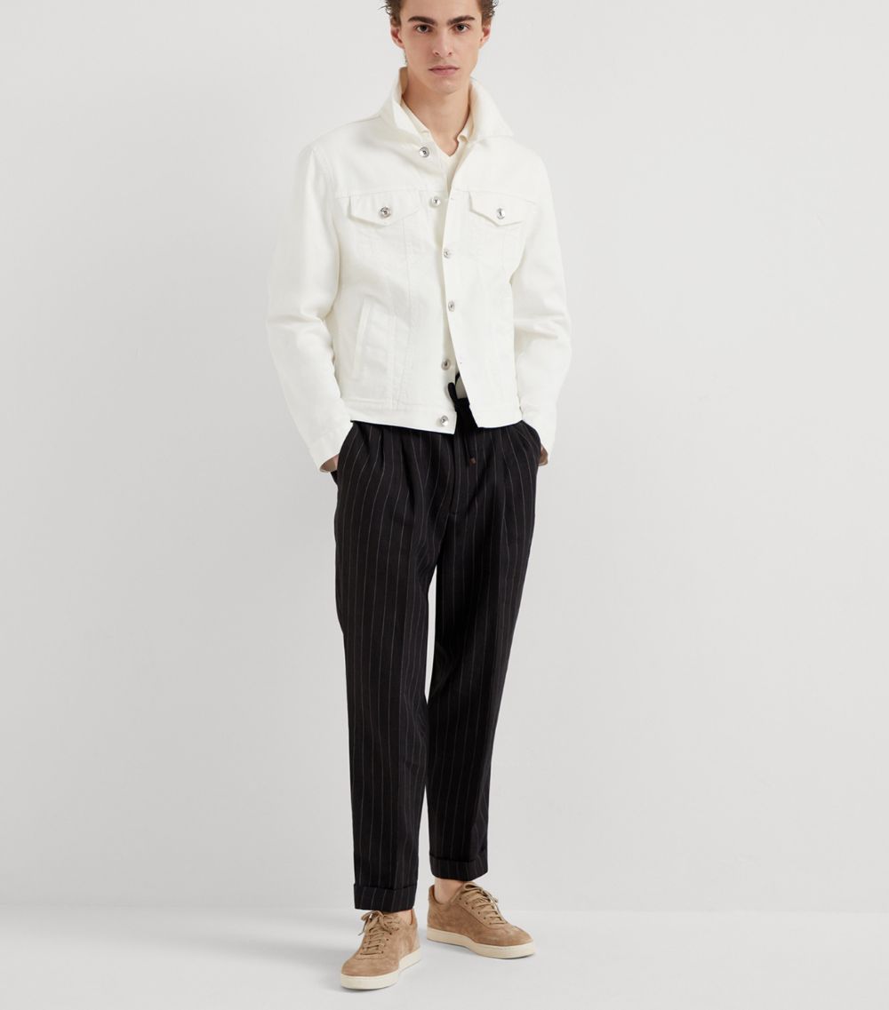 Brunello Cucinelli Brunello Cucinelli Linen Chalk-Stripe Trousers